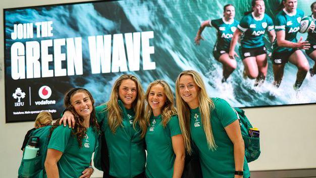 Ireland players before travelling to the World Cup in England