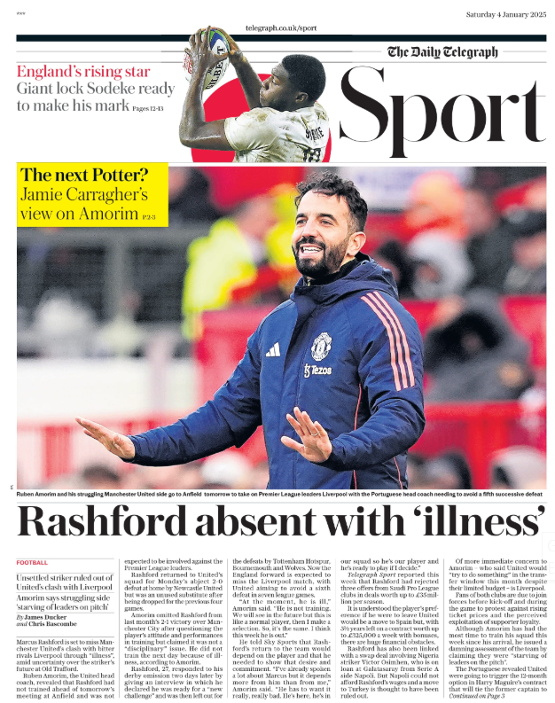 Telegraph back page