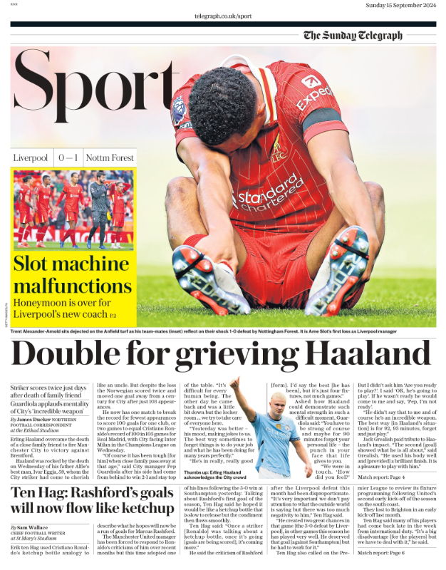 Telegraph back page