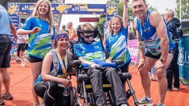 Rob Burrow at the Leeds Marathon