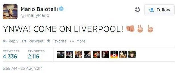 Balotelli tweet