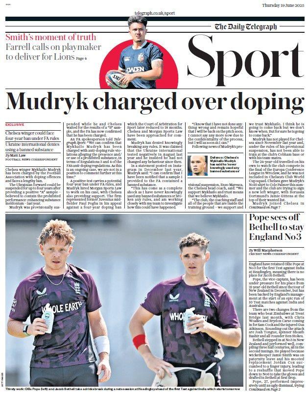 The Daily Telegraph sports section