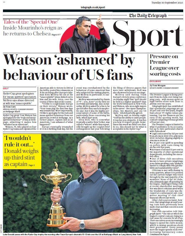 The Daily Telegraph sports section