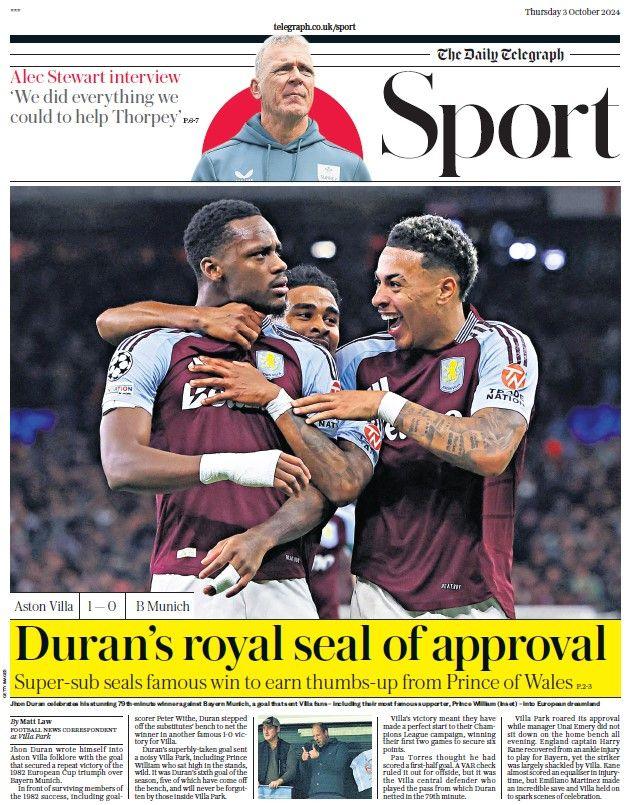 The Daily Telegraph sports section 