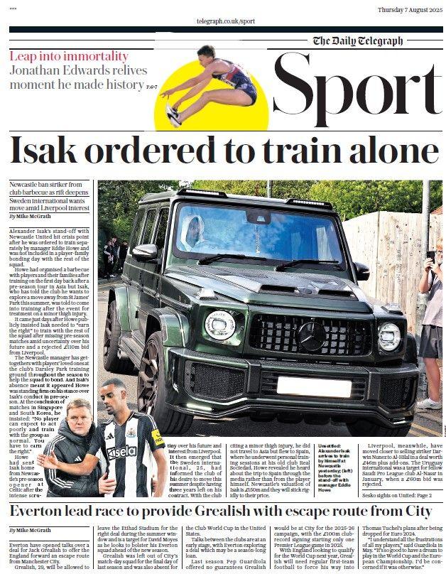 The Daily Telegraph sports section