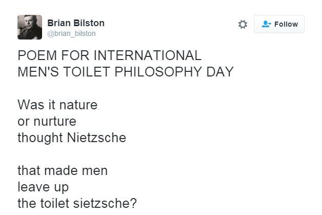 Was it nature or nurture thought Nietzsche that makes men leave up the toilet sietzsche?