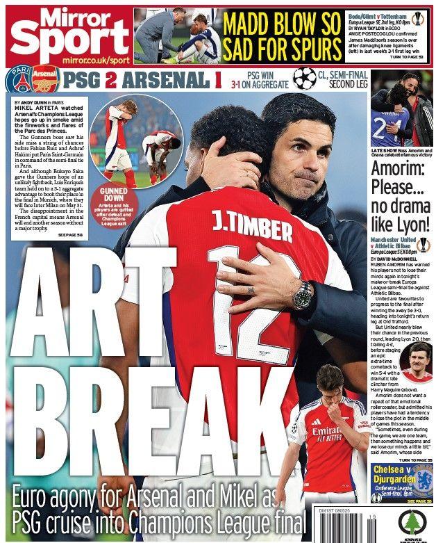 The back page of the Daily Mirror