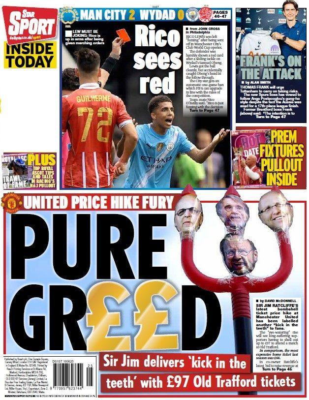 The back page of the Star