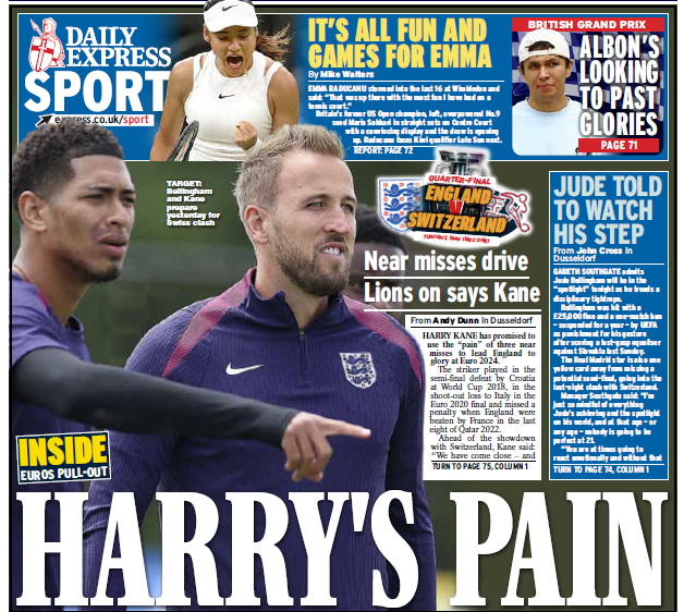 Daily Express back page