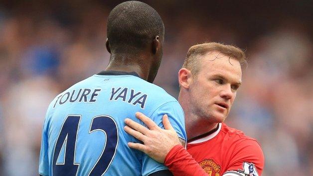 Manchester City midfielder Yaya Toure and Manchester United forward Wayne Rooney