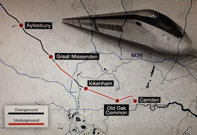 Map of HS2