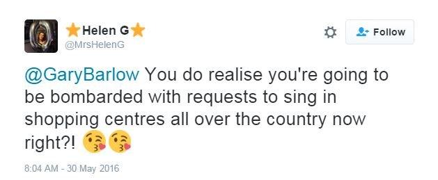 Gary Barlow tweet