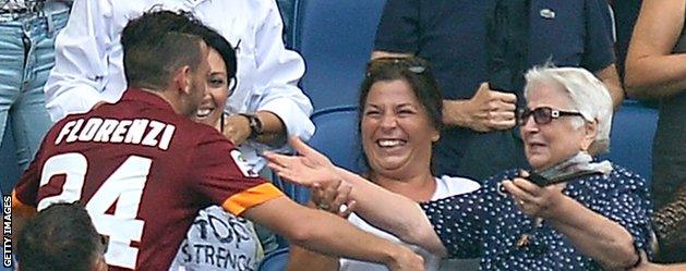 Roma's Alessandro Florenzi celebrates