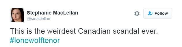 Stephanie MacLellan tweets: "This is the weirdest Canadian scandal ever #lonewolftenor"