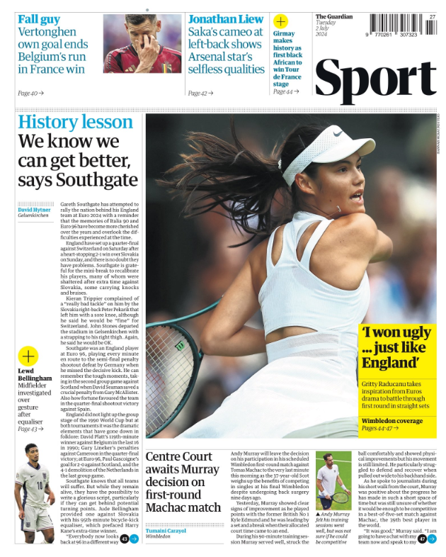 Guardian back page