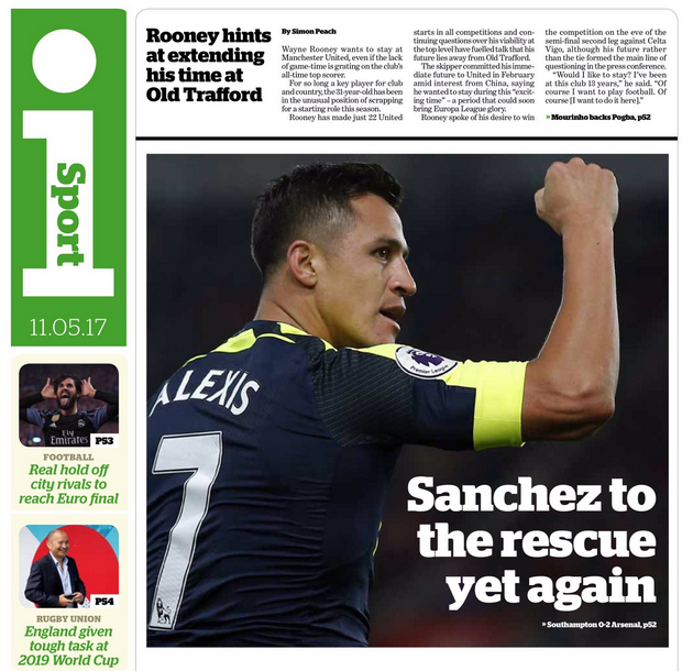 The i's sport section on Wednesday