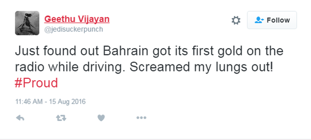 Bahrain tweet about win