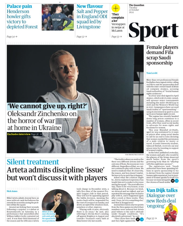 Guardian back page