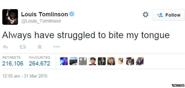 Louis Tomlinson reacted angrily to the leak.