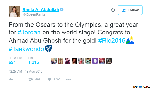 Queen Rania tweet