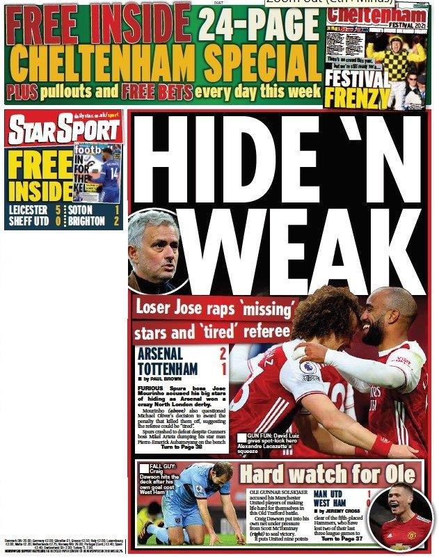 The back page of the Daily Star