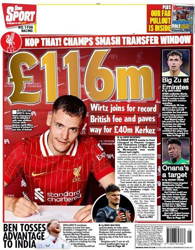 The back page of the Daily Star