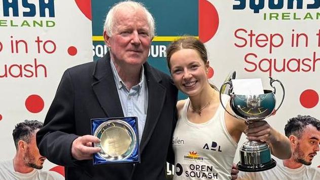 Hannah with her late father Paddy at this year’s Irish Nationals