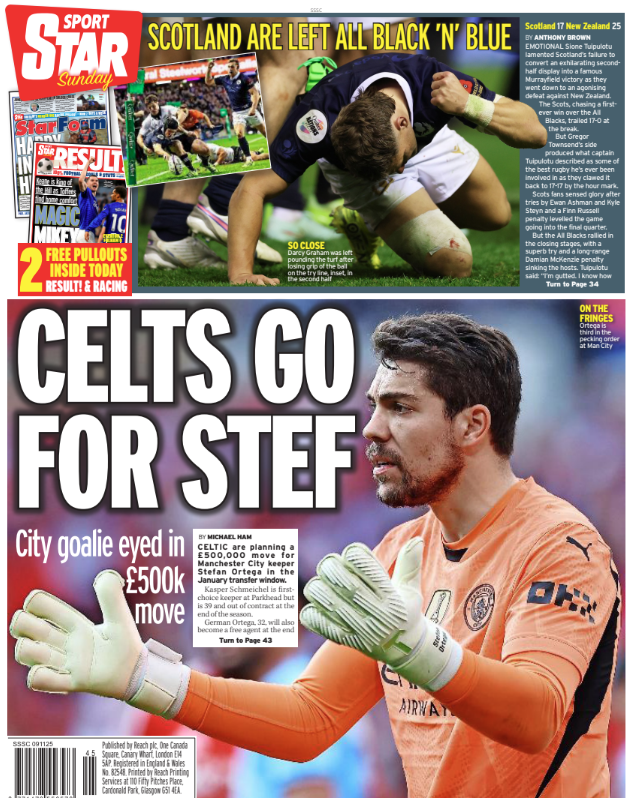Star On Sunday back page