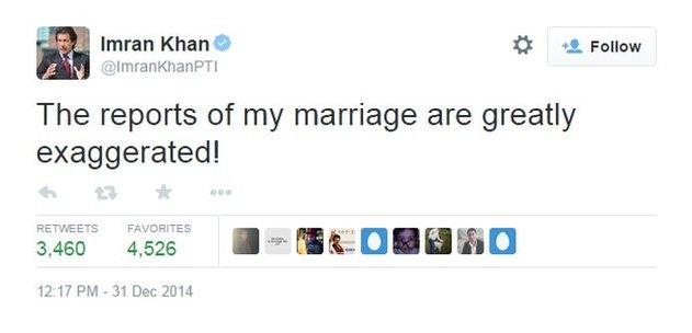 Tweet by Imran Khan