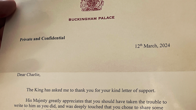 Letter from Buckingham Palace