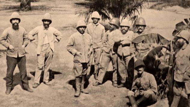 French soldiers under colonel Brisset in the Cameroon colony in 1916
