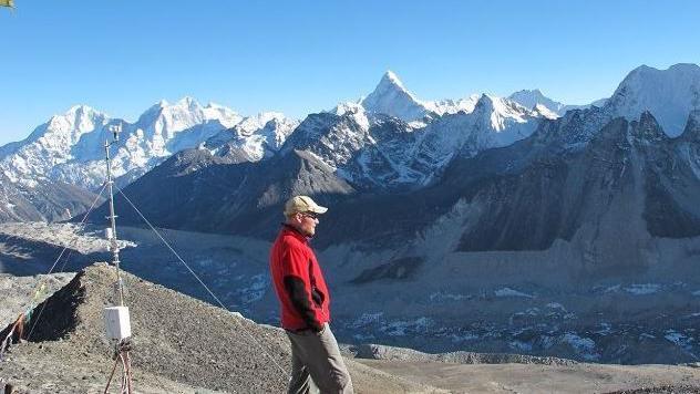 Professor Duncan Quincey is working on debris-covered glaciers across Nepal, like at Thulagi in the Mansiri Himal