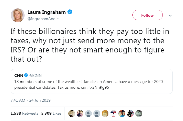 Laura Ingraham tweet