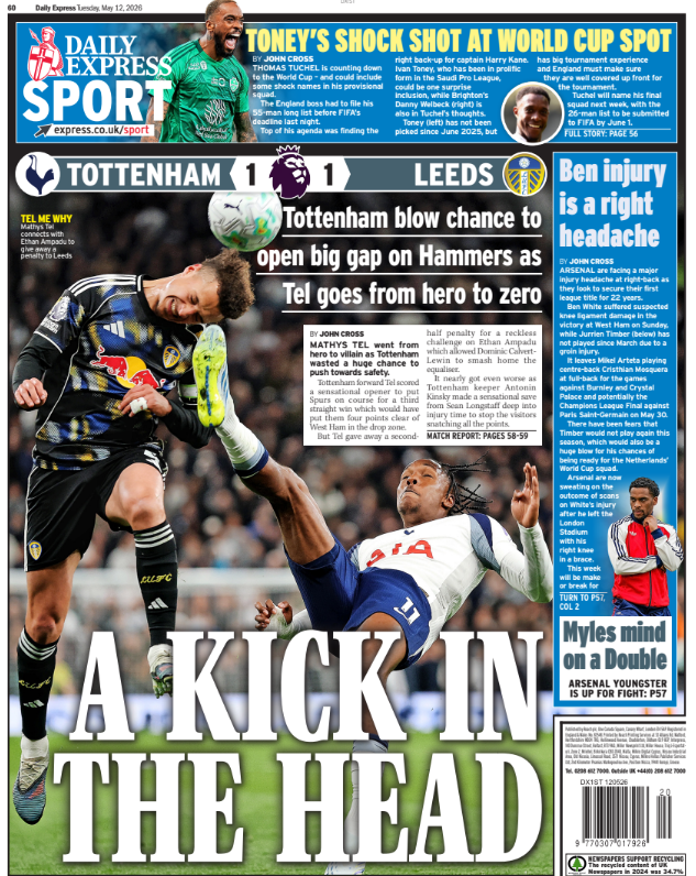 The Daily Express back page