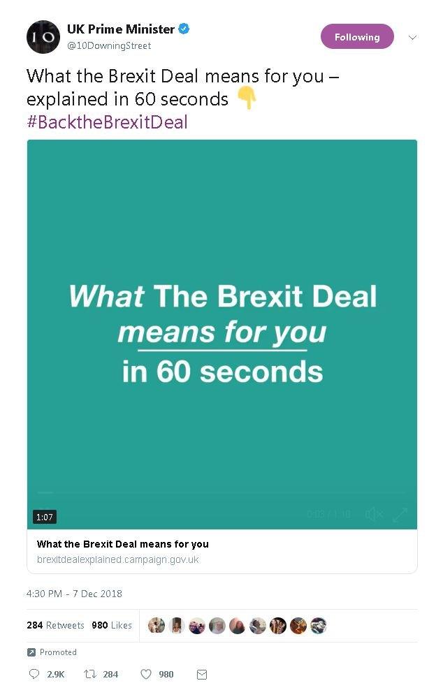 'What the Brexit Deal means for you' Twitter advert