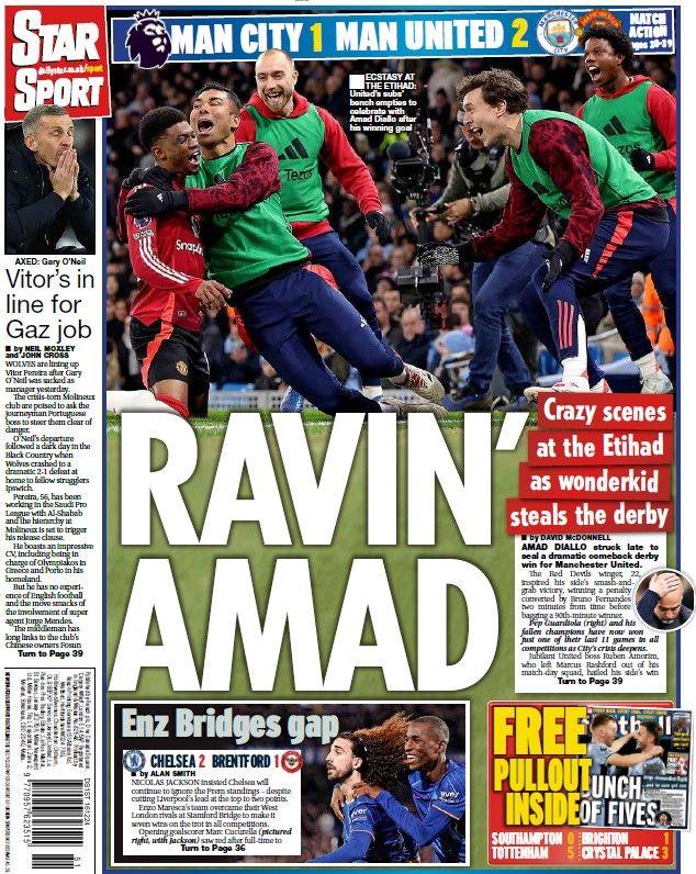 The back page of the Daily Star