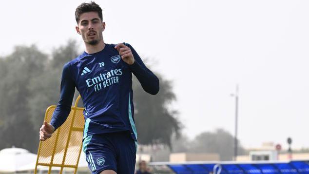 Kai Havertz during a training session in Dubai