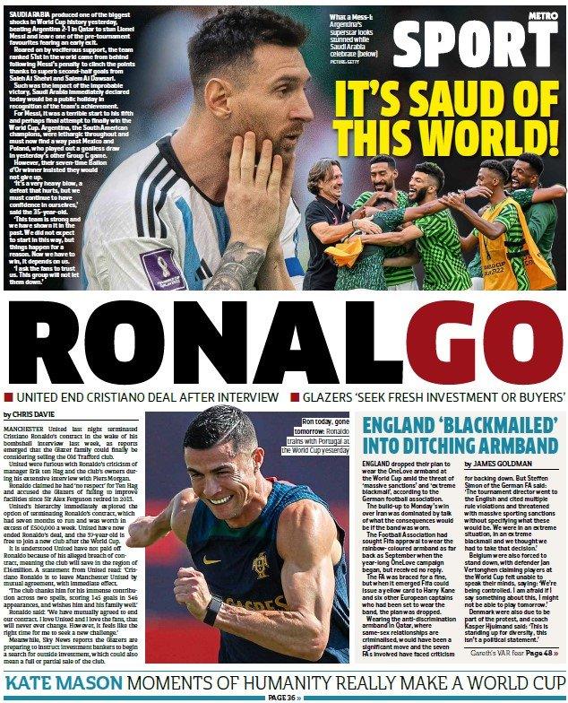 The back page of the Metro