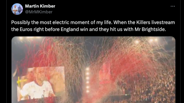 Scenes from The Killers' gig in London.