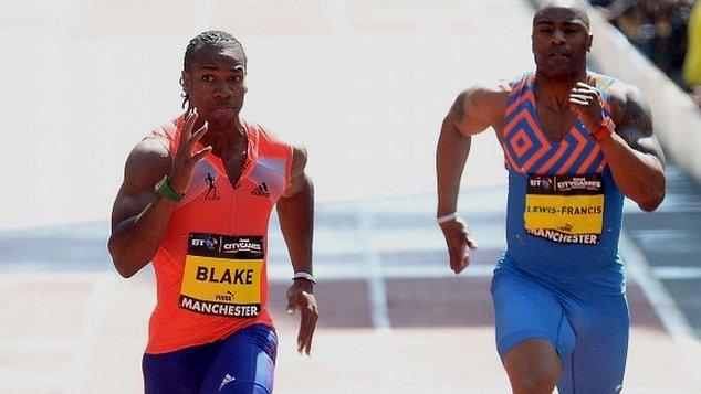 Yohan Blake (left) and Mark Lewis-Francis