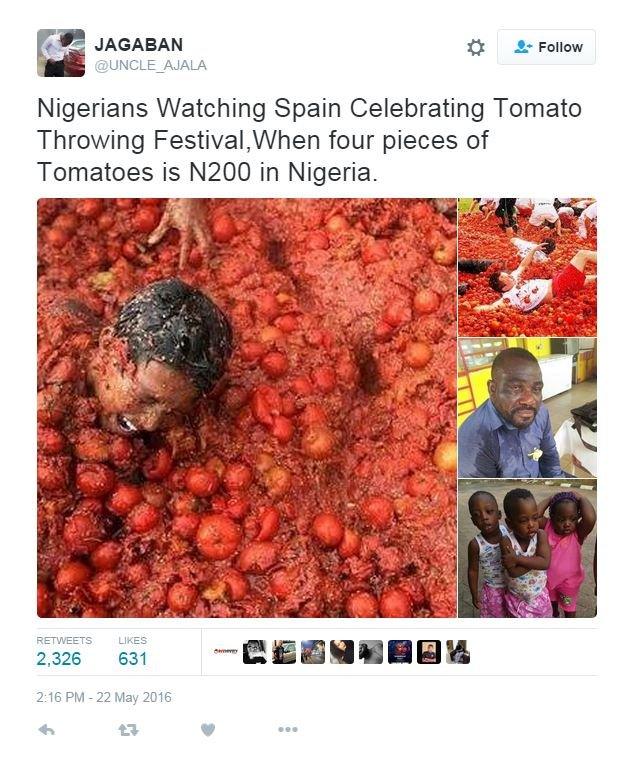 Nigerians share humour tomato memes following destruction of crop