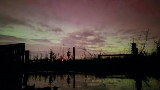 Creeting St Mary with the Northern lights