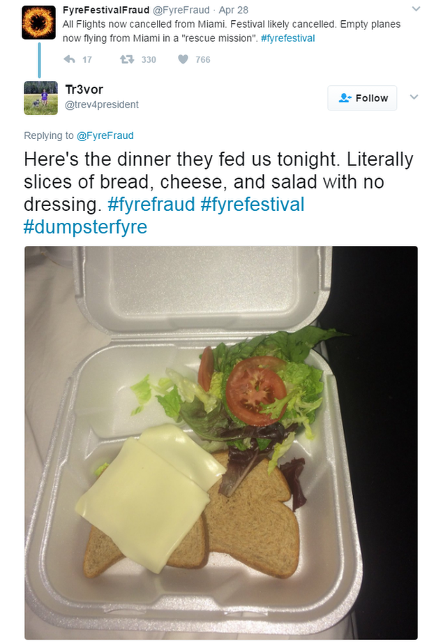 The infamous Fyre Festival dinner