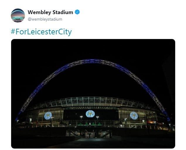 England's national stadium Wembley paid tribute on Sunday night