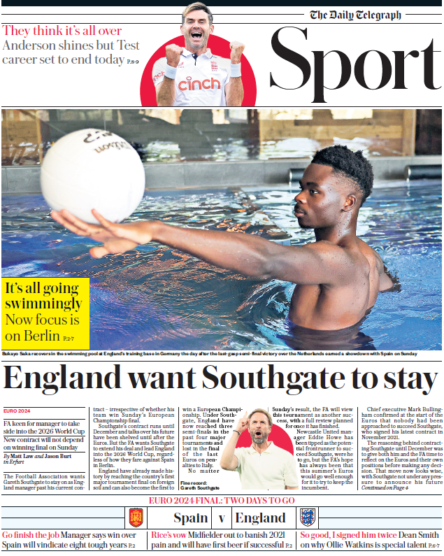 Telegraph back page