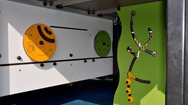 Sensory play features within a new inclusive playground