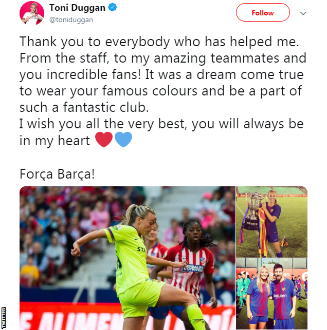 Toni Duggan on Twitter