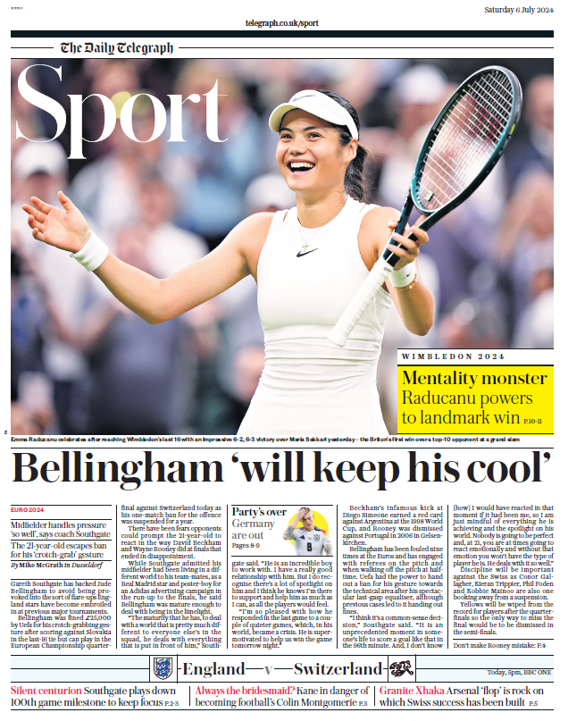 The Telegraph back page