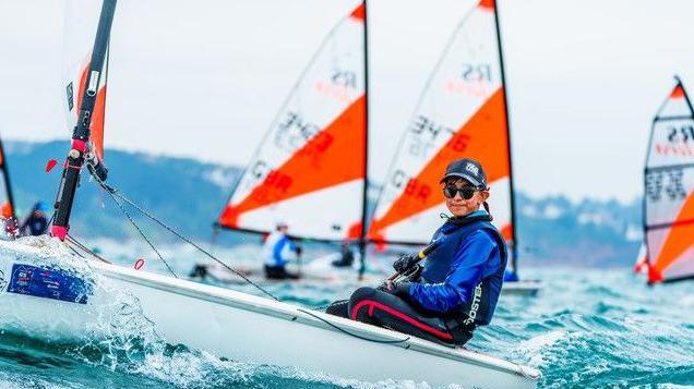 Hari, 14, on Lake Lipno in the Czech Republic in August, at the RS Tera class world championship