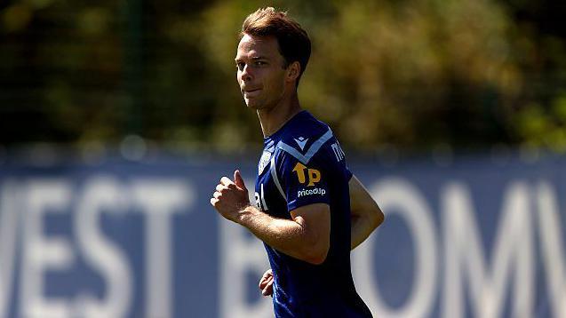 Felix Horn Myhre training with West Brom